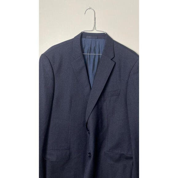 Armani  Collezioni Navy Blue Micro striped  2 Piece Suit Jacket Pants Set - Picture 6 of 16